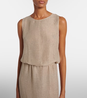 Stella sequined linen-blend top | Leset