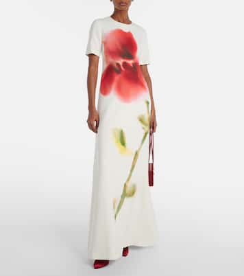 Robe longue à fleurs | Monique Lhuillier