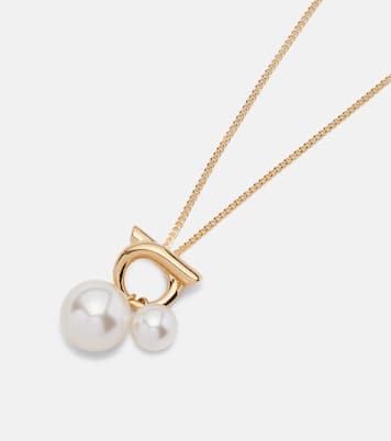 Faux pearl pendant necklace | Ferragamo