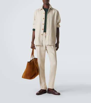 Striped linen and wool shirt | Rubinacci