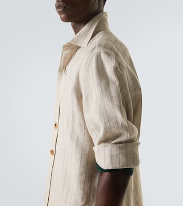 Striped linen and wool shirt | Rubinacci