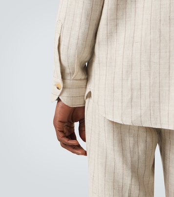 Striped linen and wool shirt | Rubinacci