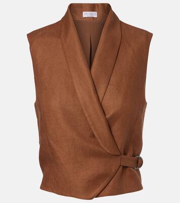 Monili linen vest | Brunello Cucinelli