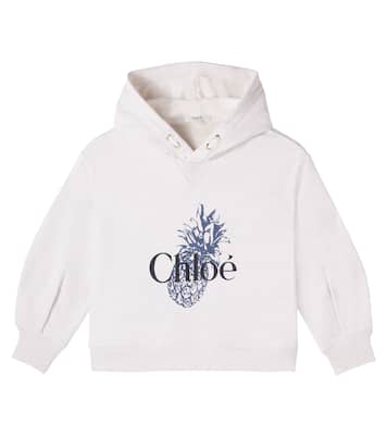 Printed cotton jersey hoodie | Chloé Kids