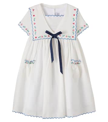 Abito in lino e cotone con ricamo | Pepa London