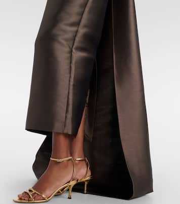 Kiki draped strapless satin cocktail dress | Solace London