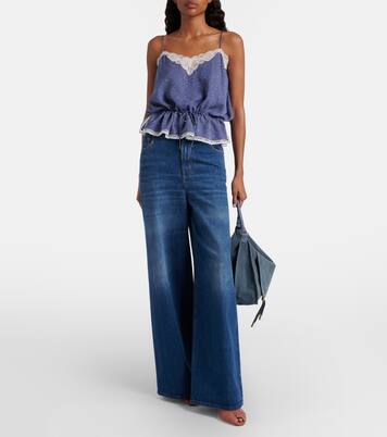 Lace-trimmed silk jacquard camisole | Chloé