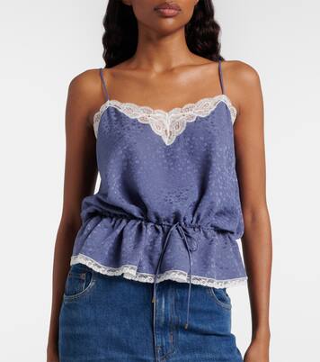 Lace-trimmed silk jacquard camisole | Chloé