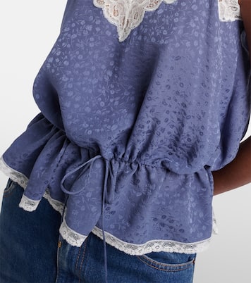 Lace-trimmed silk jacquard camisole | Chloé