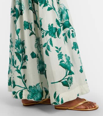 Senlis printed off-shoulder linen maxi dress | Agua by Agua Bendita