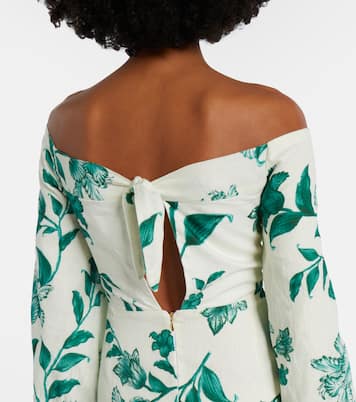 Senlis printed off-shoulder linen maxi dress | Agua by Agua Bendita