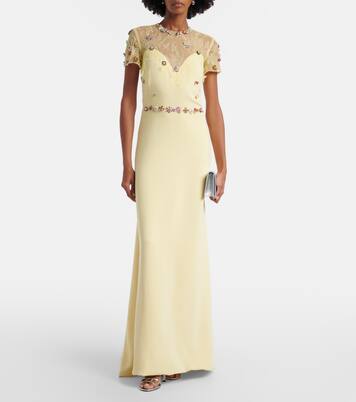 Embellished sequined crêpe gown | Costarellos
