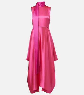 Aela scarf-detail satin gown | Roksanda