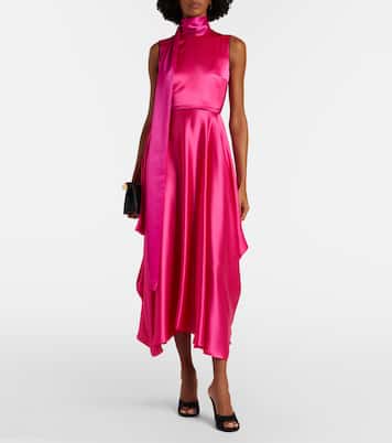 Aela scarf-detail satin gown | Roksanda