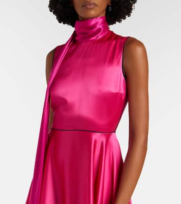 Aela scarf-detail satin gown | Roksanda