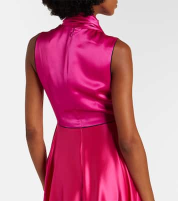 Aela scarf-detail satin gown | Roksanda