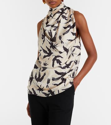 Sleary draped printed silk top | Altuzarra