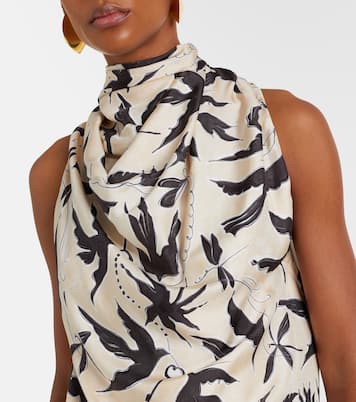 Sleary draped printed silk top | Altuzarra