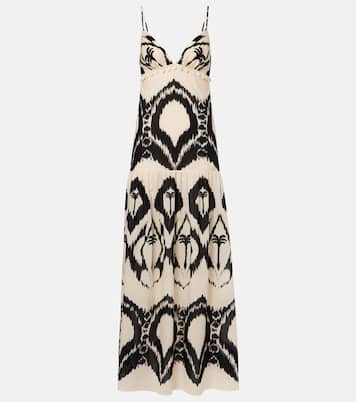 Abito lungo in popeline di cotone con stampa | Johanna Ortiz