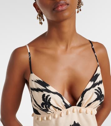 Abito lungo in popeline di cotone con stampa | Johanna Ortiz