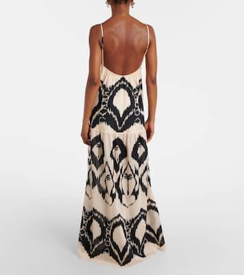 Abito lungo in popeline di cotone con stampa | Johanna Ortiz