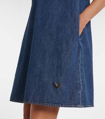 VGold denim midi dress | Valentino