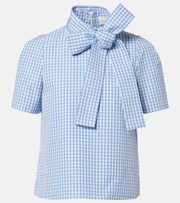 Top de algodón a cuadros Vichy con lazo | Shushu/Tong