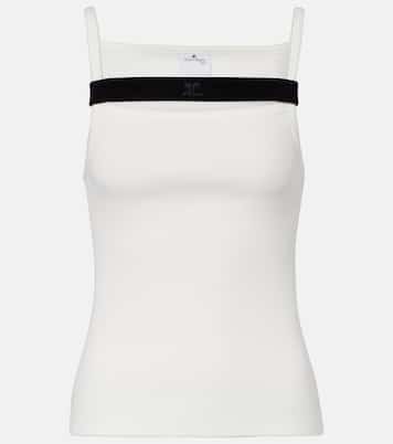 Ribbed-knit cotton tank top | Courrèges