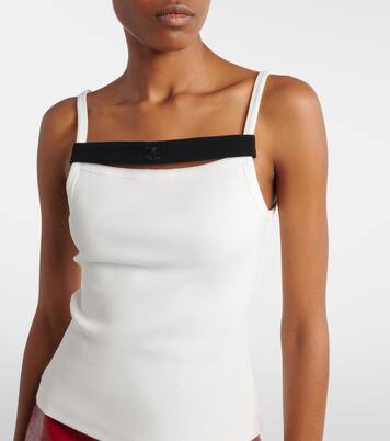 Ribbed-knit cotton tank top | Courrèges