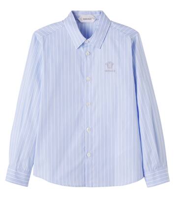 Medusa striped cotton poplin shirt  | Versace Kids