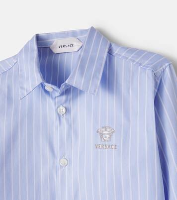 Medusa striped cotton poplin shirt  | Versace Kids
