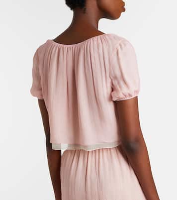 Silk chiffon crop top | Miu Miu