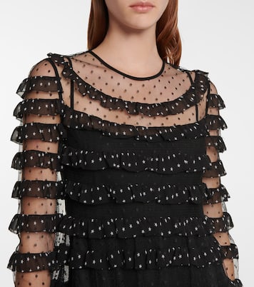 Miniabito in georgette e tulle point d'esprit | REDValentino