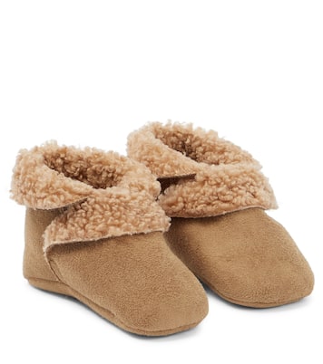Baby faux shearling-trimmed booties | Il Gufo