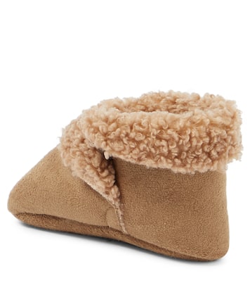 Baby faux shearling-trimmed booties | Il Gufo