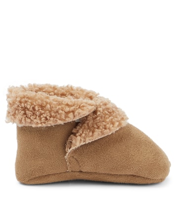 Baby faux shearling-trimmed booties | Il Gufo