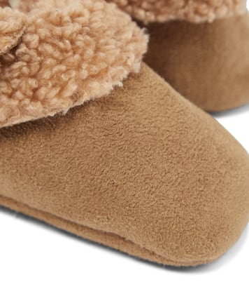 Baby faux shearling-trimmed booties | Il Gufo