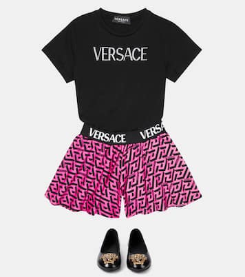 La Greca Signature cotton shorts | Versace Kids