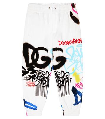 Graffiti printed cotton sweatpants | Dolce&Gabbana Kids