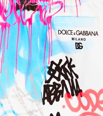 Graffiti printed cotton sweatpants | Dolce&Gabbana Kids