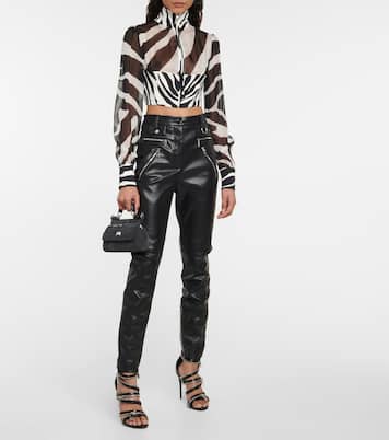 High-Rise-Hose aus Leder | Dolce&Gabbana