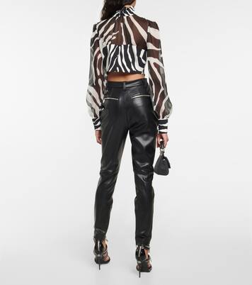 High-Rise-Hose aus Leder | Dolce&Gabbana