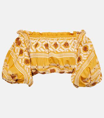 Cropped-Top Cañaveral aus Baumwolle | Johanna Ortiz