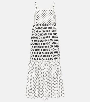 Robe midi imprimée en coton mélangé | Tory Burch