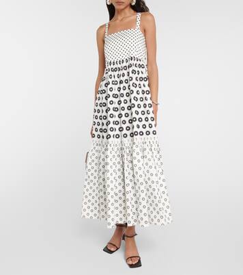 Robe midi imprimée en coton mélangé | Tory Burch