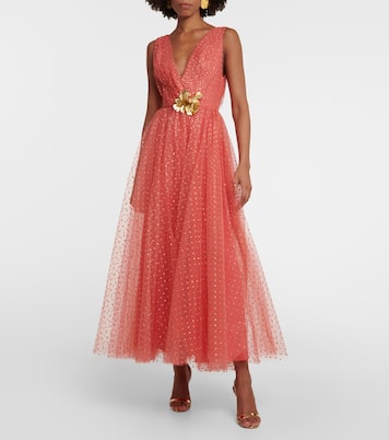 Abito lungo in tulle con decorazioni | Monique Lhuillier