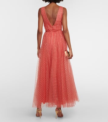 Abito lungo in tulle con decorazioni | Monique Lhuillier