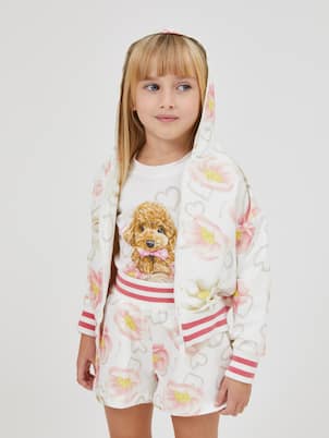 Sweat-shirt à capuche imprimé en coton | Monnalisa