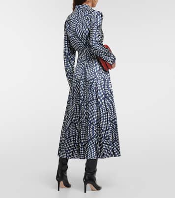 Robe chemise en soie à carreaux | Tory Burch