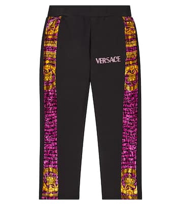 Baroccodile cotton-blend jersey sweatpants | Versace Kids